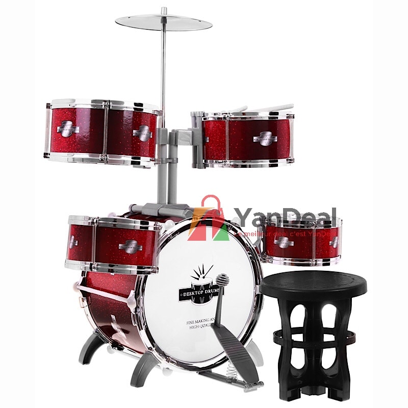 Batterie-Drum-Set-pour-enfants-avec-chaise